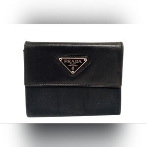 Prada Nylon & Leather Bifold Wallet W/ COA